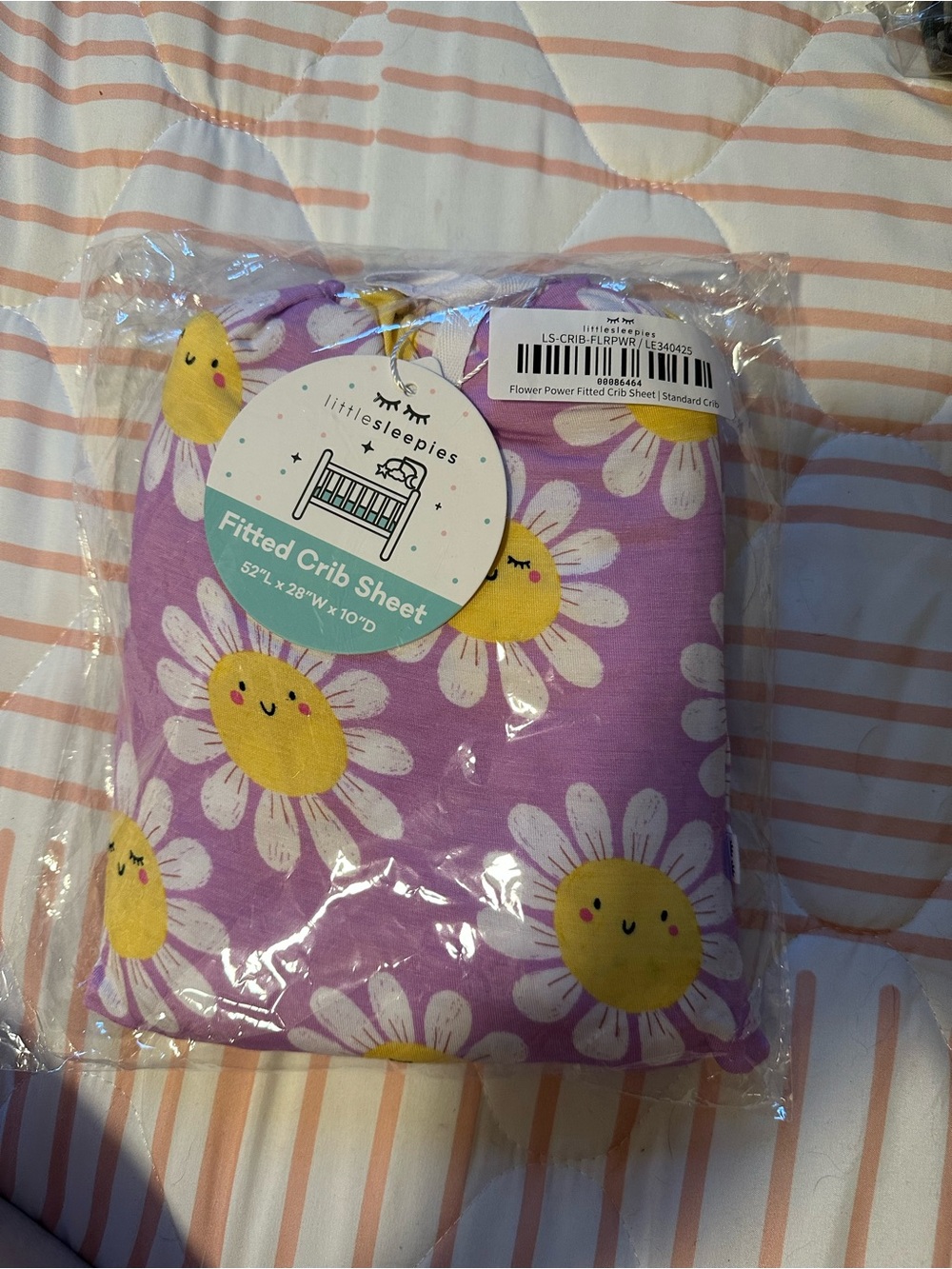 NIB Little Sleepies flower power Fitted Crib Sheet